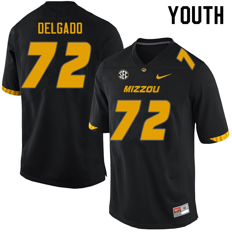 Youth #72 Xavier Delgado Missouri Tigers College Football Jerseys Sale-Black